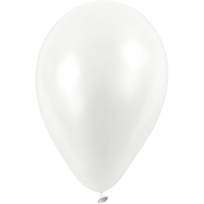 Ballons, d 23 cm, rond, blanc, 10 pièces/ 1 Pq.