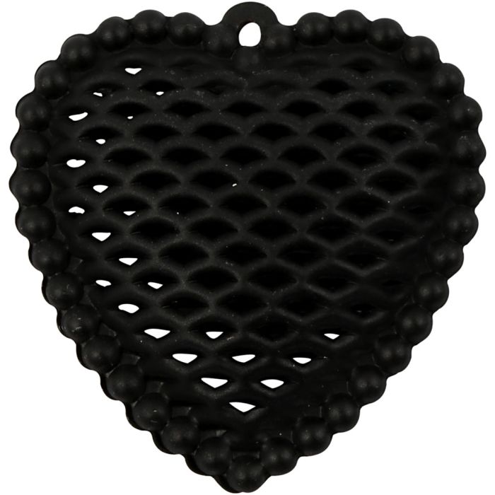 Coeur, 28x29 mm, 1 mm, noir, 1 pièce