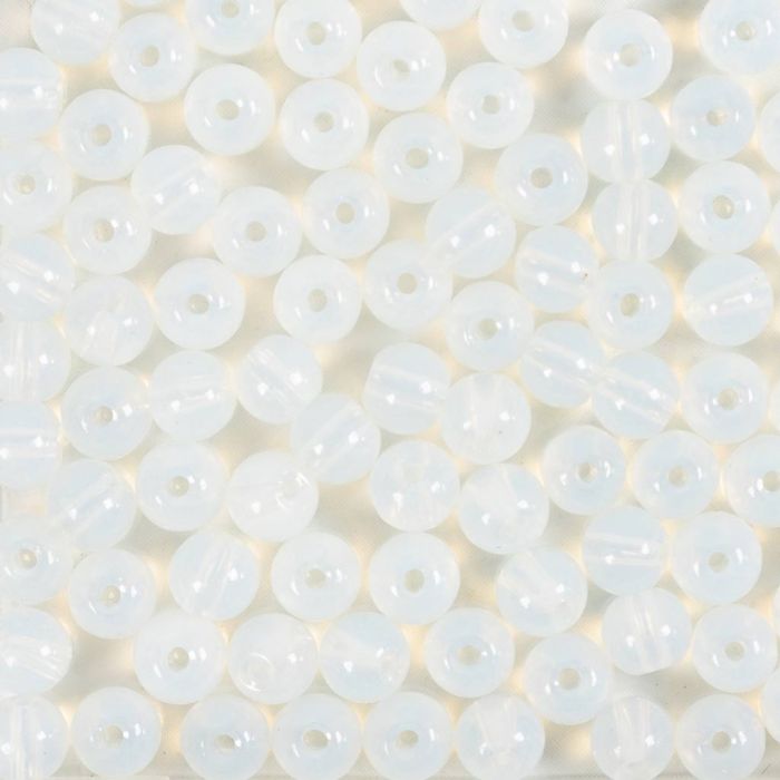 Perles en Verre, d 4 mm, diamètre intérieur 1 mm, cristal, 90 pièce, 20 gr/ 1 Pq.
