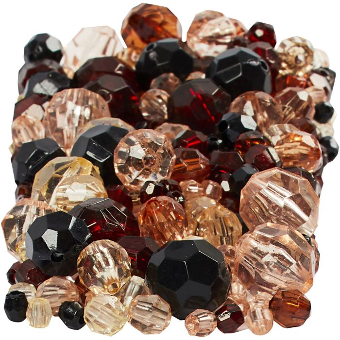 Perles à facettes, dim. 4-12 mm, diamètre intérieur 1-2,5 mm, ca. 860 pièce, or, 250 gr/ 1 Pq.