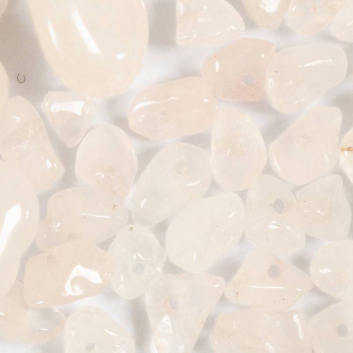 Perles de cristal, Quartz rose, d 7-12 mm, diamètre intérieur 1 mm, rose, 63 pièces/ 1 Pq.