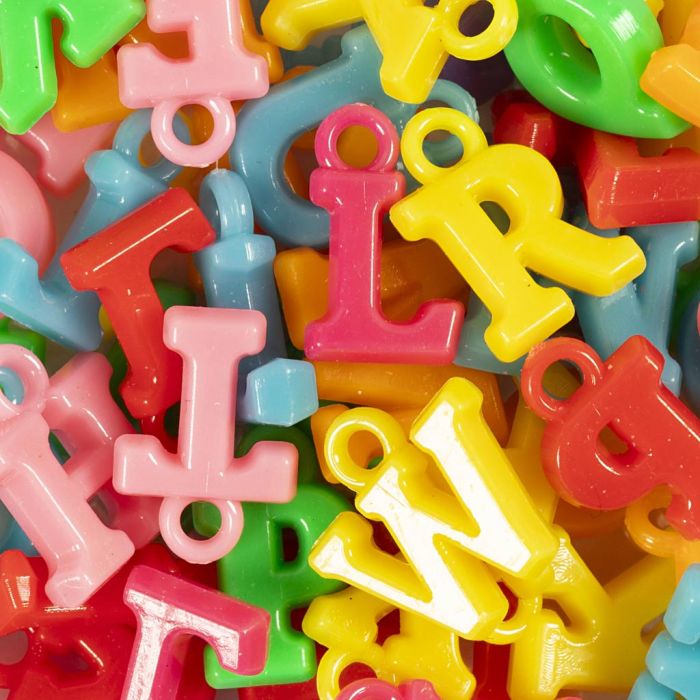 Perles lettres, dim. 1-2 cm, 50 gr/ 1 Pq.
