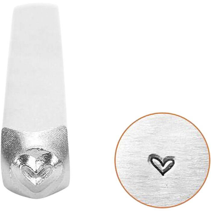 Tampon relief, Coeur, L : 65 mm, dim. 3 mm, 1 pièce