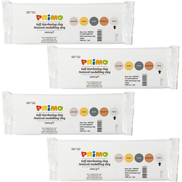 Argile Autodurcissante, blanc, 4x1000 gr/ 1 Pq.
