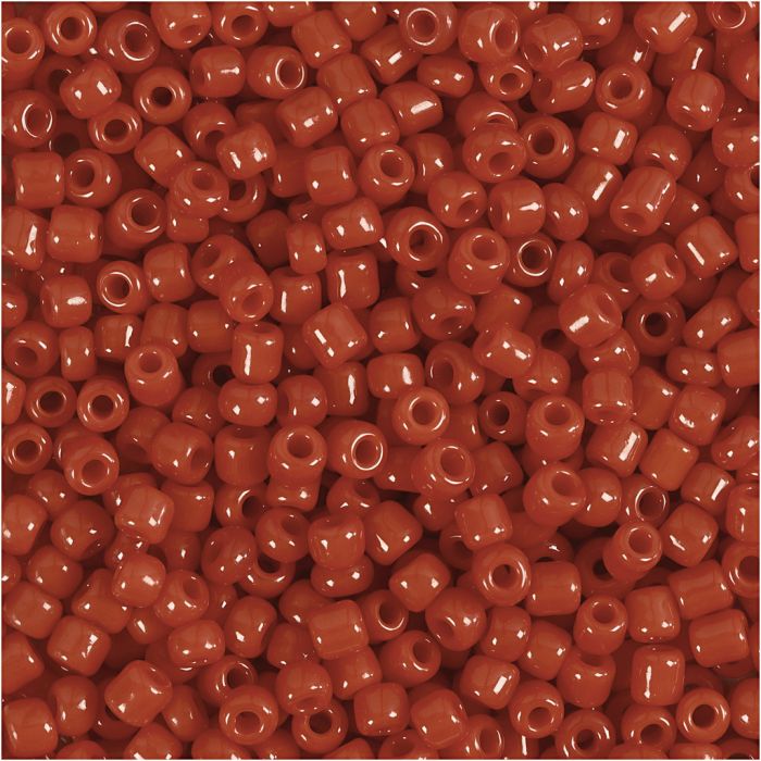 Perles de rocaille, d 3 mm, dim. 8/0, diamètre intérieur 0,6-1,0 mm, rouge foncé, 500 gr/ 1 Pq.