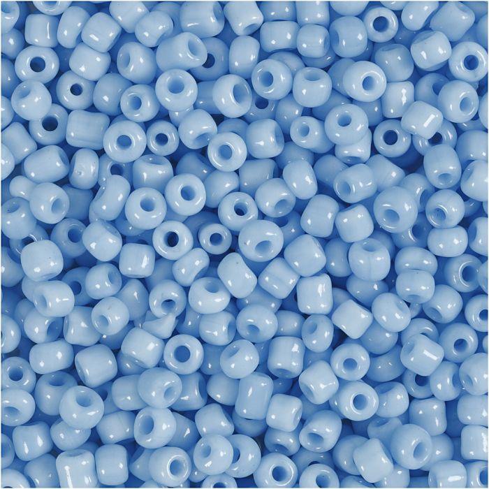 Perles de rocaille, d 3 mm, dim. 8/0, diamètre intérieur 0,6-1,0 mm, turquoise, 25 gr/ 1 Pq.