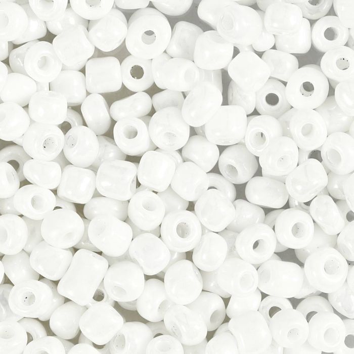Perles de rocaille, d 4 mm, dim. 6/0, diamètre intérieur 0,9-1,2 mm, nacré, 500 gr/ 1 Pq.