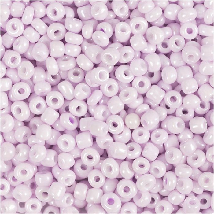Perles de rocaille, d 3 mm, dim. 8/0, diamètre intérieur 0,6-1,0 mm, rose clair, 25 gr/ 1 Pq.