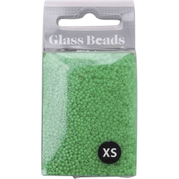 Perles de rocaille, dim. 15/0, d 1.7 mm, diamètre intérieur 0,5-0,8 mm, mate, vert, 25 gr/ 1 Pq.