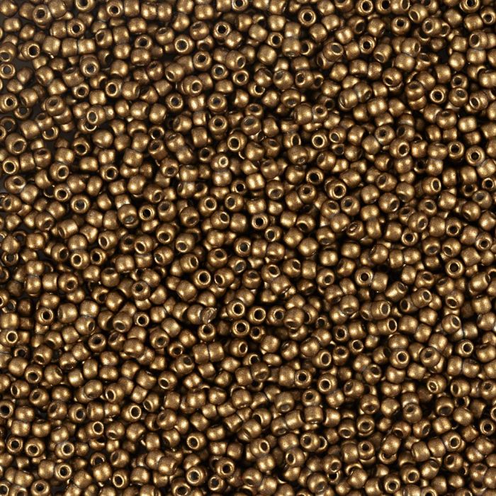 Perles de rocaille, dim. 15/0, d 1.7 mm, diamètre intérieur 0,5-0,8 mm, bronze, 25 gr/ 1 Pq.