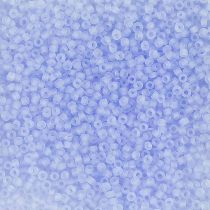 Perles de rocaille, dim. 15/0, d 1.7 mm, diamètre intérieur 0,5-0,8 mm, matt frozen, bleu clair, 25 gr/ 1 Pq.