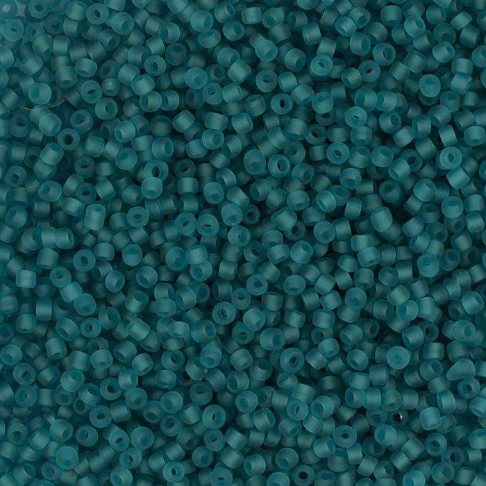 Perles de rocaille, dim. 15/0, d 1.7 mm, diamètre intérieur 0,5-0,8 mm, matt frozen, turquoise, 25 gr/ 1 Pq.