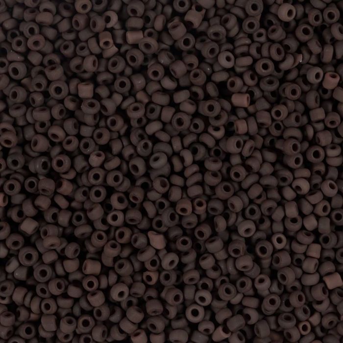 Perles de rocaille, dim. 15/0, d 1.7 mm, diamètre intérieur 0,5-0,8 mm, matt frozen, rouge, 25 gr/ 1 Pq.