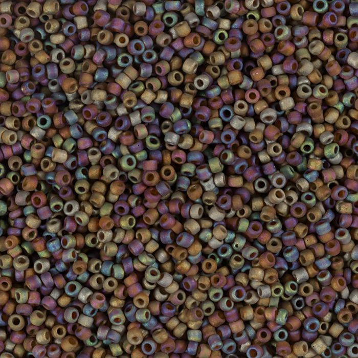 Perles de rocaille, dim. 15/0, d 1.7 mm, diamètre intérieur 0,5-0,8 mm, light beige center, 25 gr/ 1 Pq.