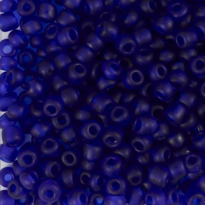 Perles de rocaille, dim. 6/0, d 4 mm, diamètre intérieur 0,9-1,2 mm, bleu, 25 gr/ 1 Pq.