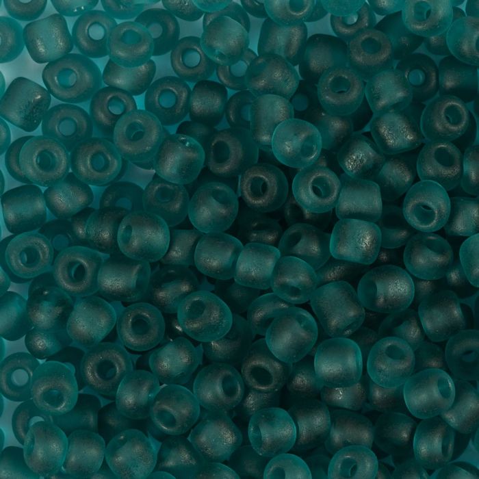 Perles de rocaille, dim. 6/0, d 4 mm, diamètre intérieur 0,9-1,2 mm, matt frozen, turquoise, 25 gr/ 1 Pq.