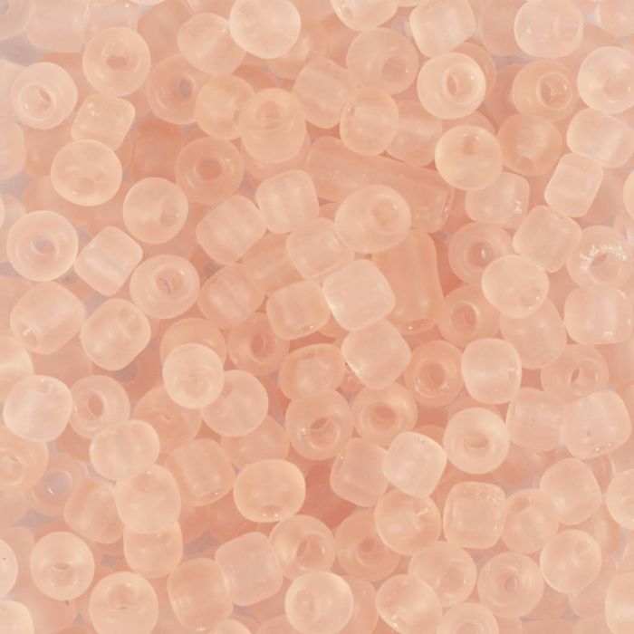Perles de rocaille, dim. 6/0, d 4 mm, diamètre intérieur 0,9-1,2 mm, peach ceter, 25 gr/ 1 Pq.