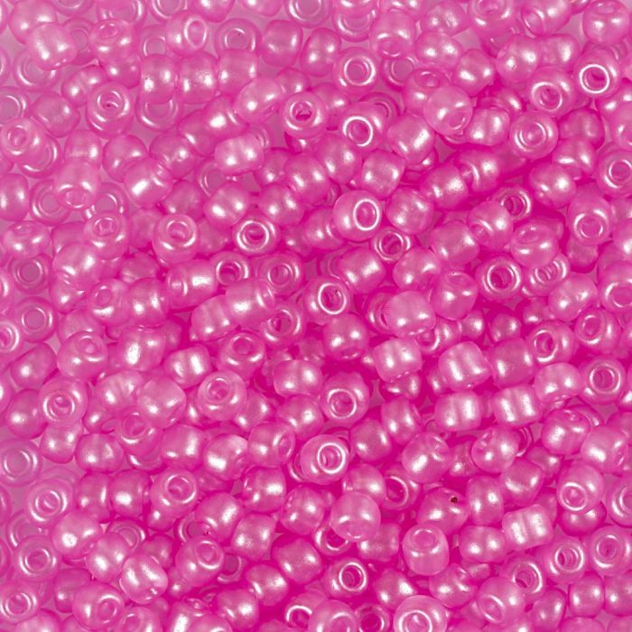 Perles de rocaille, dim. 8/0, d 3 mm, diamètre intérieur 0,6-1,0 mm, rose clair, 25 gr/ 1 Pq.