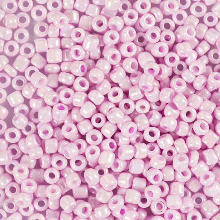 Perles de rocaille, dim. 8/0, d 3 mm, diamètre intérieur 0,6-1,0 mm, rose clair, 25 gr/ 1 Pq.