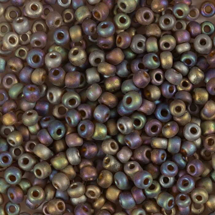 Perles de rocaille, dim. 8/0, d 3 mm, diamètre intérieur 0,6-1,0 mm, light beige center, 25 gr/ 1 Pq.