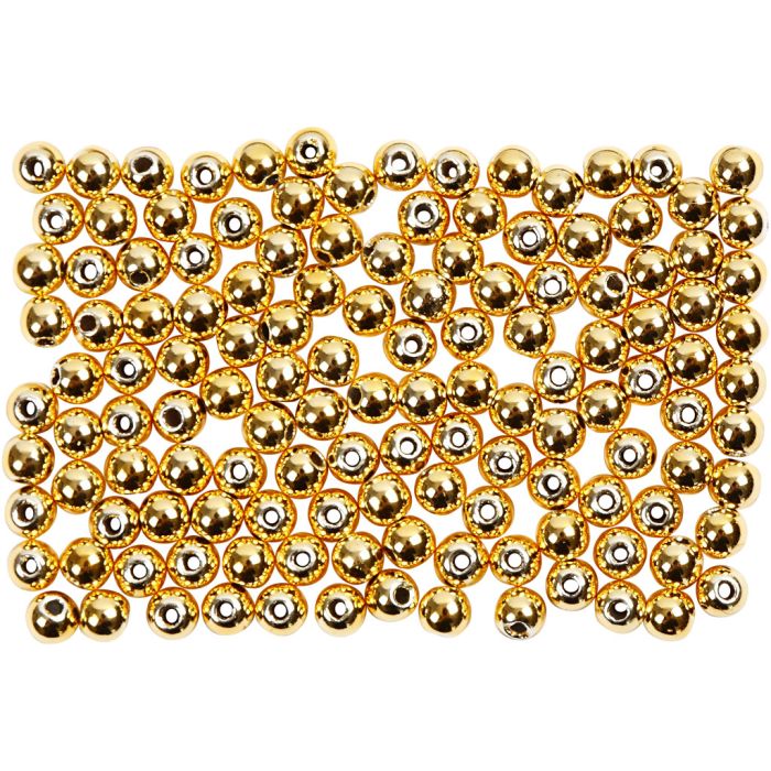 Perles de Cire, d 2,7 mm, diamètre intérieur 0,7 mm, or, 150 pièces/ 1 Pq.
