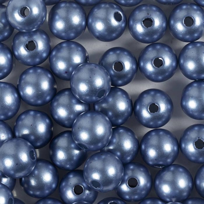 Perles de Cire, d 8 mm, diamètre intérieur 1 mm, bleu, 50 pièce, 20 gr/ 1 Pq.