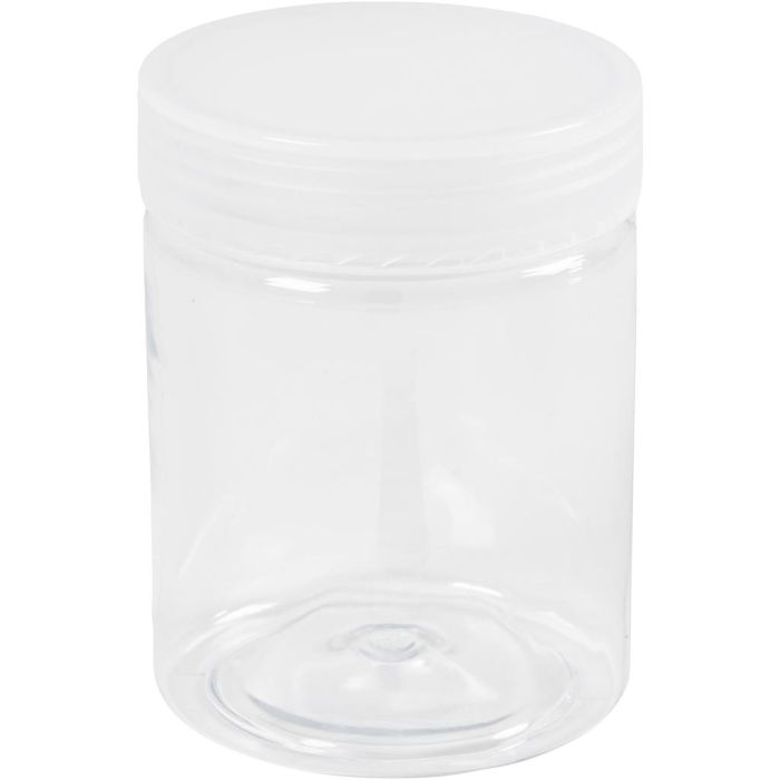 Pots de rangement en plastique, H : 9 cm, d 6,5 cm, 250 ml, 10 pièces/ 1 Pq.