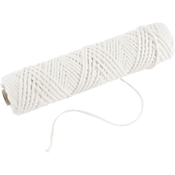 Mèche, Adapté aux bougies trempées (dia. 30 mm) et aux bougies moulées (dia. 80-100 mm) , L : 2 mm, 100 gr, 50 m/ 1 rouleau