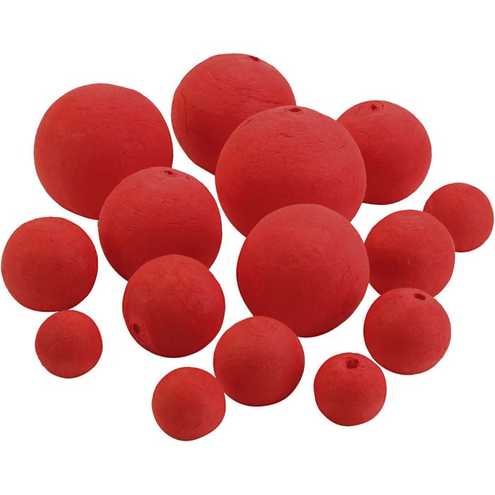 Boule d'ouate, d 20+25+30+40+50 mm, rouge, 200 ass./ 1 Pq.