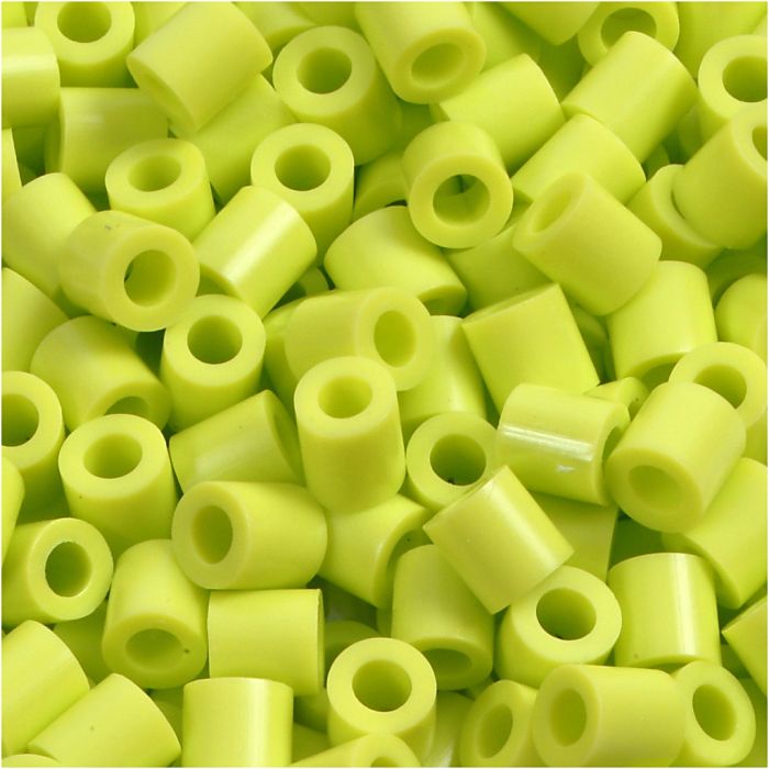 Perles à repasser, dim. 5x5 mm, diamètre intérieur 2,5 mm, medium, vert citron (32241), 1100 pièces/ 1 Pq.