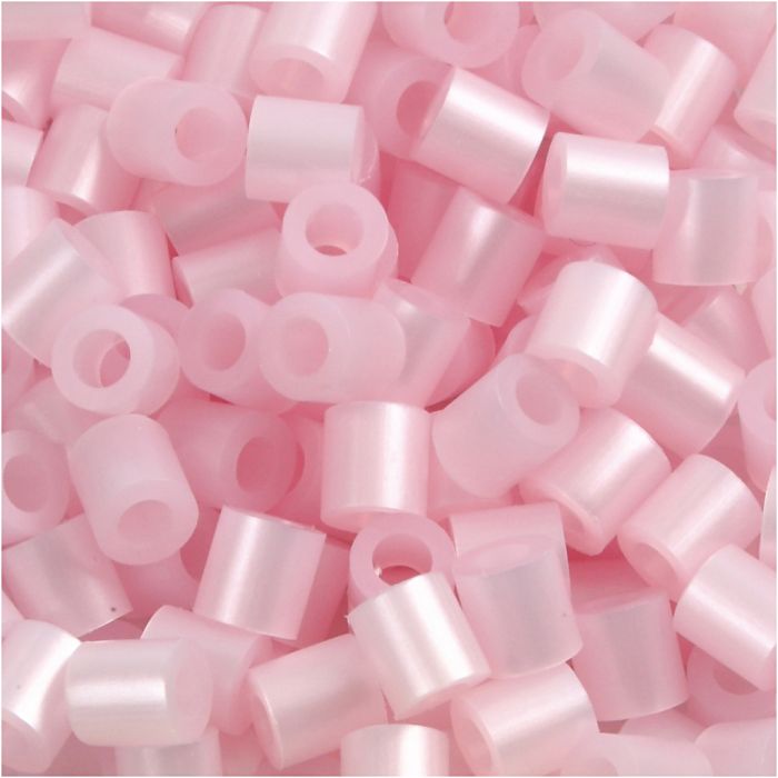 Perles à repasser, dim. 5x5 mm, diamètre intérieur 2,5 mm, medium, rose nacrées (32259), 6000 pièces/ 1 Pq.