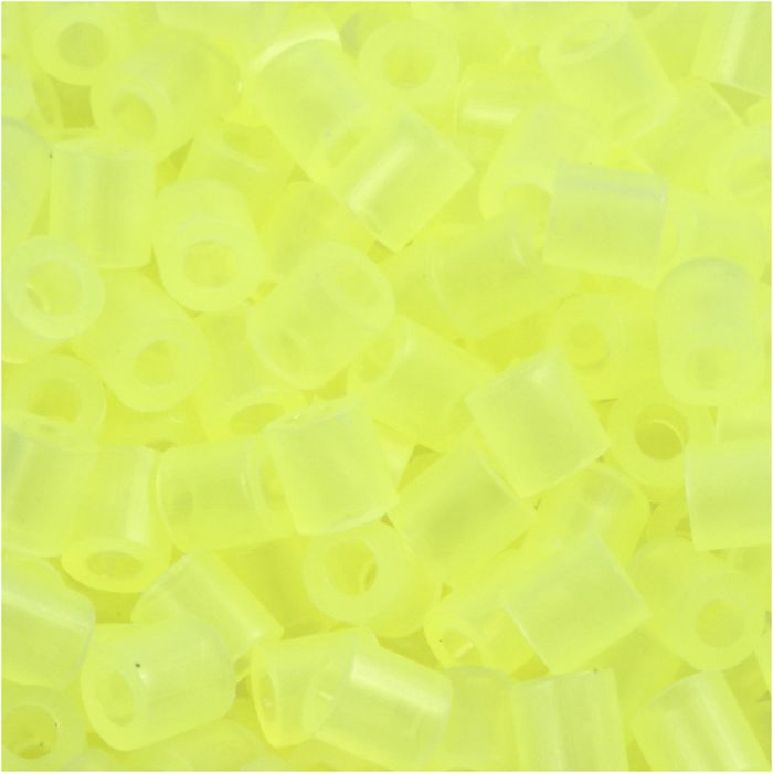 Perles à repasser, dim. 5x5 mm, diamètre intérieur 2,5 mm, medium, jaune néon (32223), 1100 pièces/ 1 Pq.
