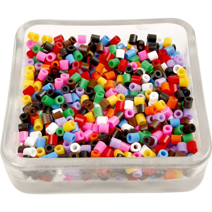Perles à repasser, dim. 5x5 mm, diamètre intérieur 2,5 mm, medium, couleurs classiques, 30000 pièces/ 1 Pq.