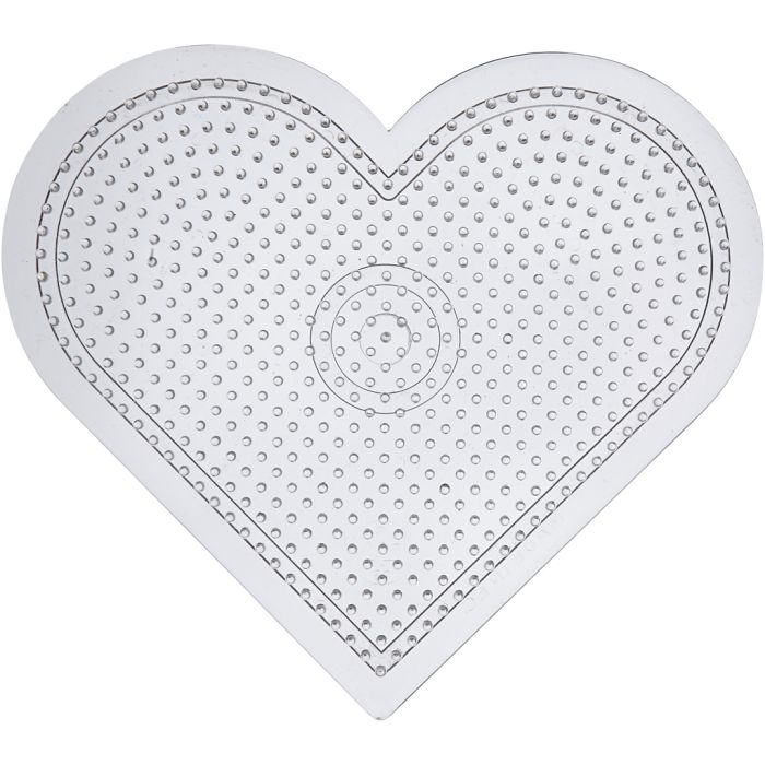 Plaques à picots, grand cœur, dim. 15 cm, medium, transparent, 1 pièce