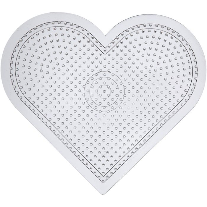 Plaques à picots, coeur, dim. 15 cm, medium, transparent, 10 pièces/ 1 Pq.