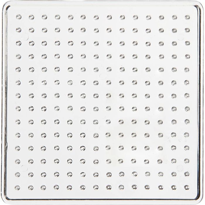 Plaques à picots, petit carré, dim. 9 cm, medium, transparent, 1 pièce