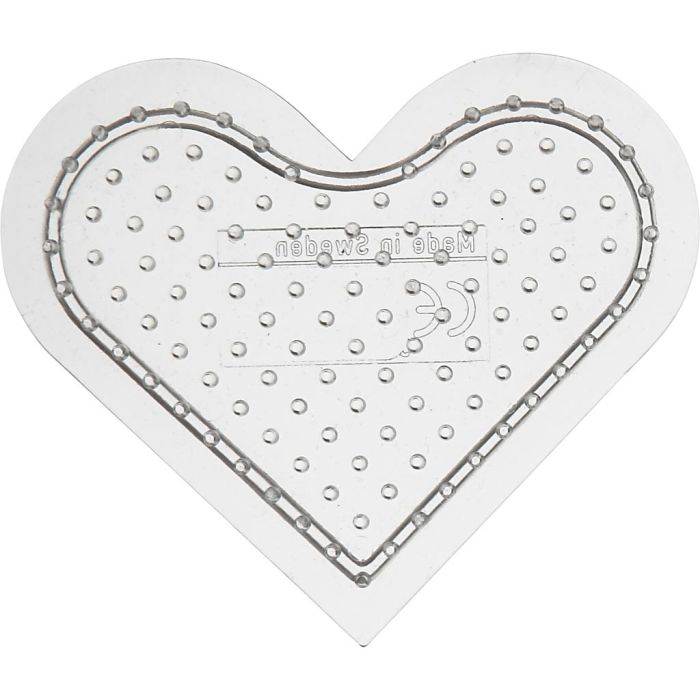Plaques à picots, petit coeur, dim. 7 cm, medium, transparent, 1 pièce