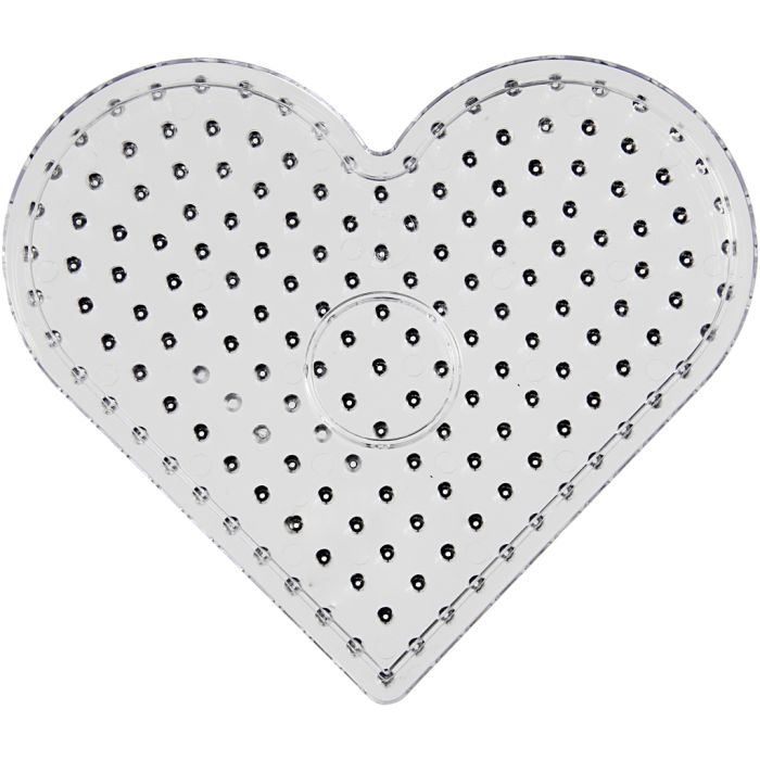 Plaque à picots, coeur, dim. 17,5x17,5 cm, JUMBO, transparent, 1 pièce