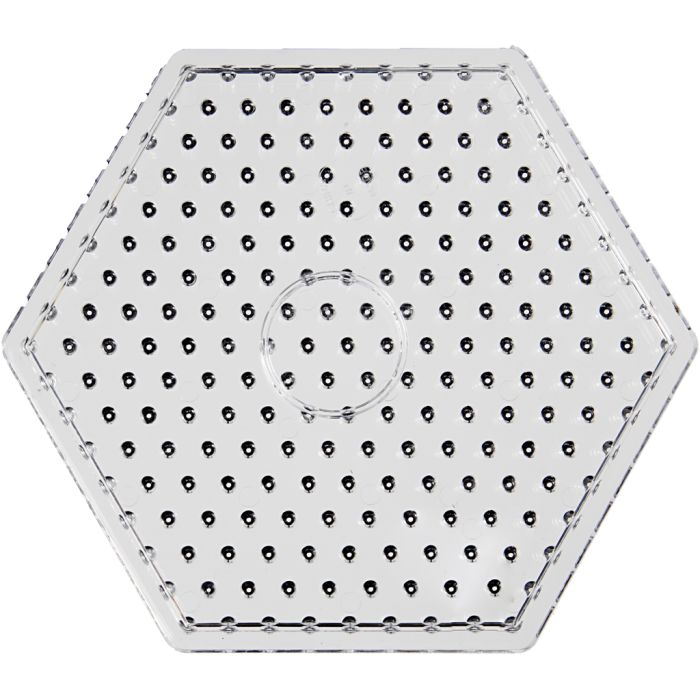 Plaque à picots, héxagone, dim. 17,5x17,5 cm, JUMBO, transparent, 1 pièce