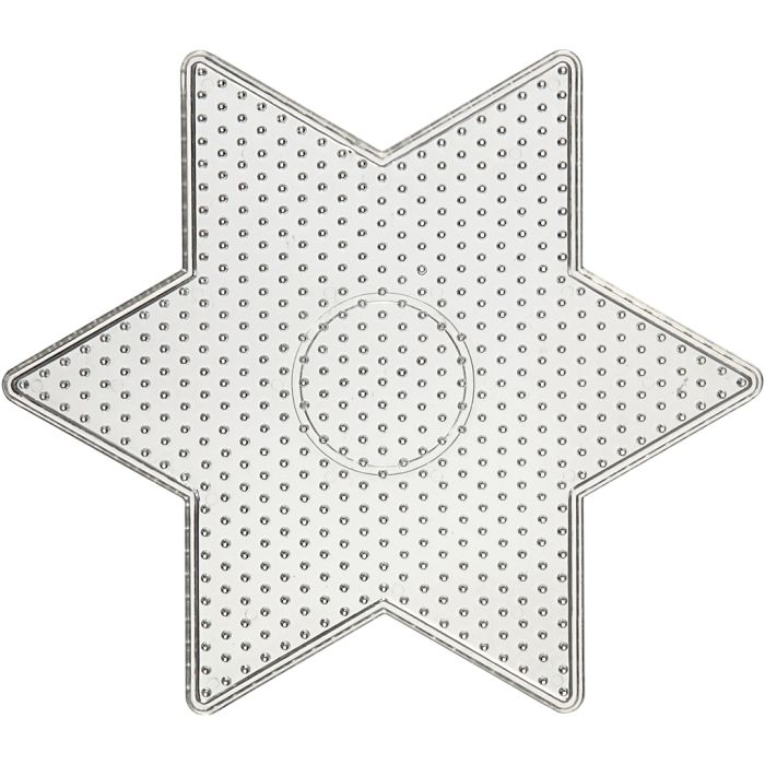 Plaques à picots, grande étoile, dim. 15x15 cm, medium, transparent, 1 pièce