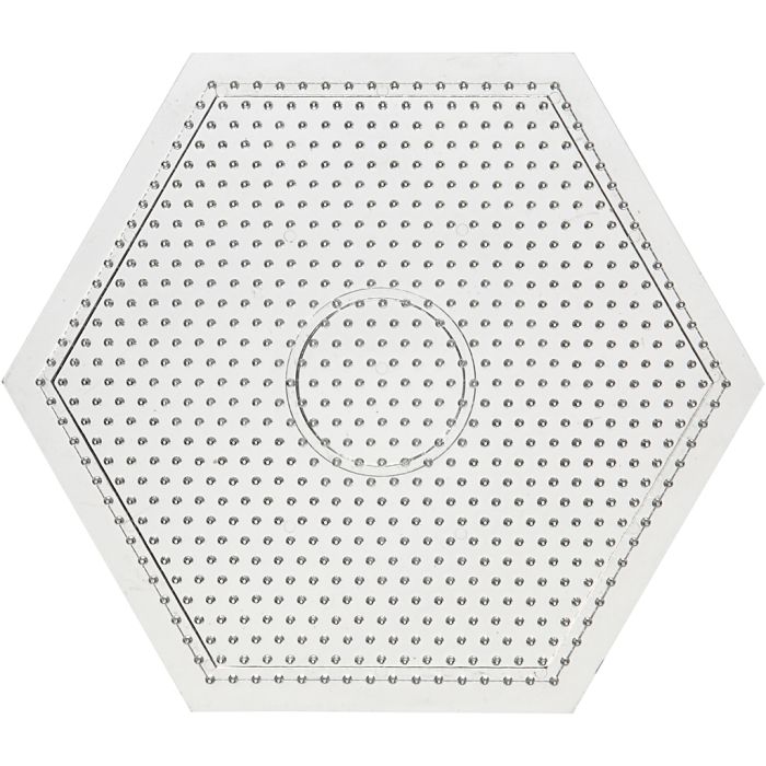 Plaques à picots, grand hexagone, dim. 15x15 cm, medium, transparent, 1 pièce