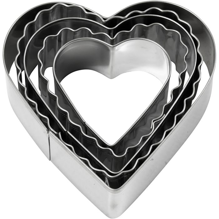 Emporte-pièces, Coeur, dim. 8 cm, 5 pièces/ 1 Pq.