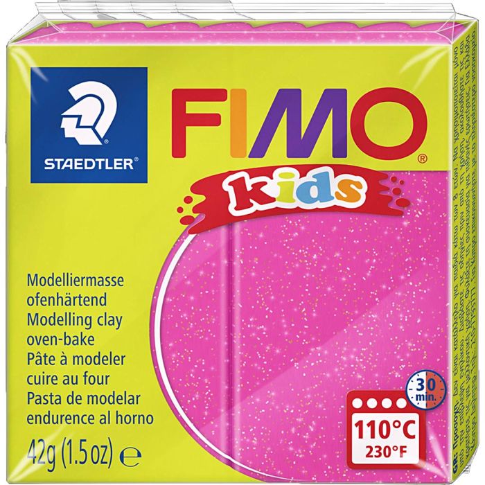 Pâte FIMO® pour Enfant, paillettes, rose, 42 gr/ 1 Pq.