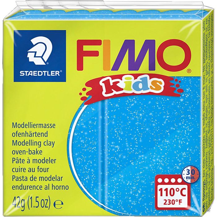 Pâte FIMO® pour Enfant, paillettes, bleu, 42 gr/ 1 Pq.