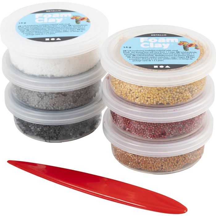 Foam Clay®, Métallisé, harmonie brun, 84 gr, 6x14 gr/ 1 Pq.