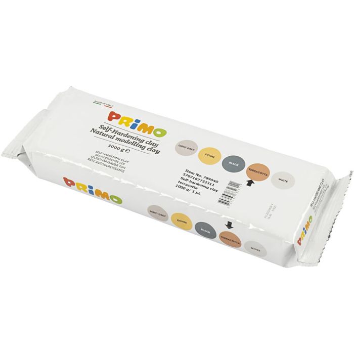 Argile Autodurcissante, terre brulée, 12x1000 gr/ 1 Pq.