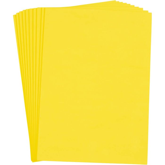 Feuille de Mousse, A4, feuille 210x297 mm, ép. 2 mm, jaune, 10 flles/ 1 Pq.