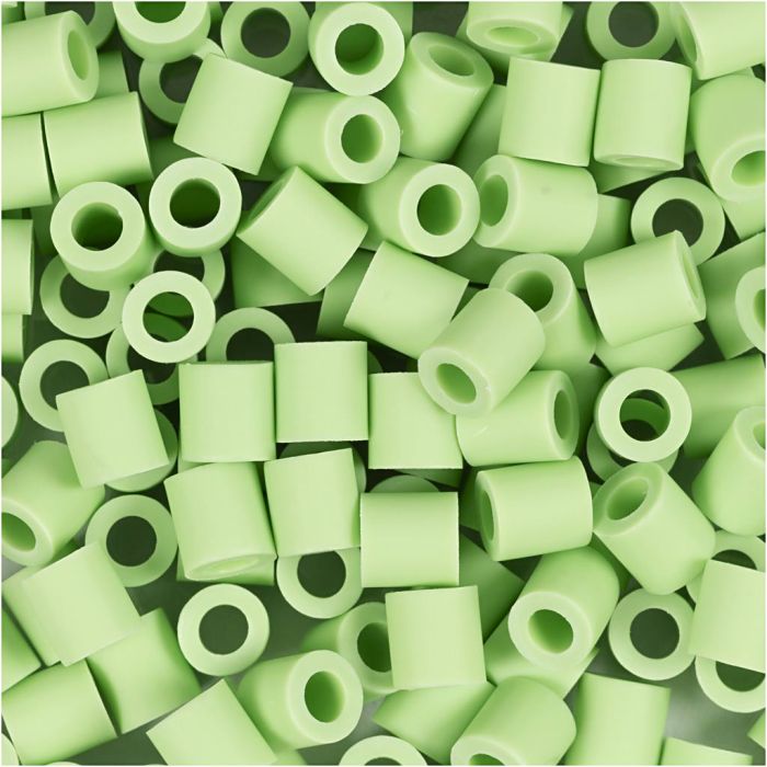 Les Perles NABBI BioBeads, dim. 5x5 mm, diamètre intérieur 2,5 mm, medium, vert pastel, 1000 pièces/ 1 Pq.
