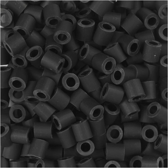 Les Perles NABBI BioBeads, dim. 5x5 mm, diamètre intérieur 2,5 mm, medium, noir, 1000 pièces/ 1 Pq.