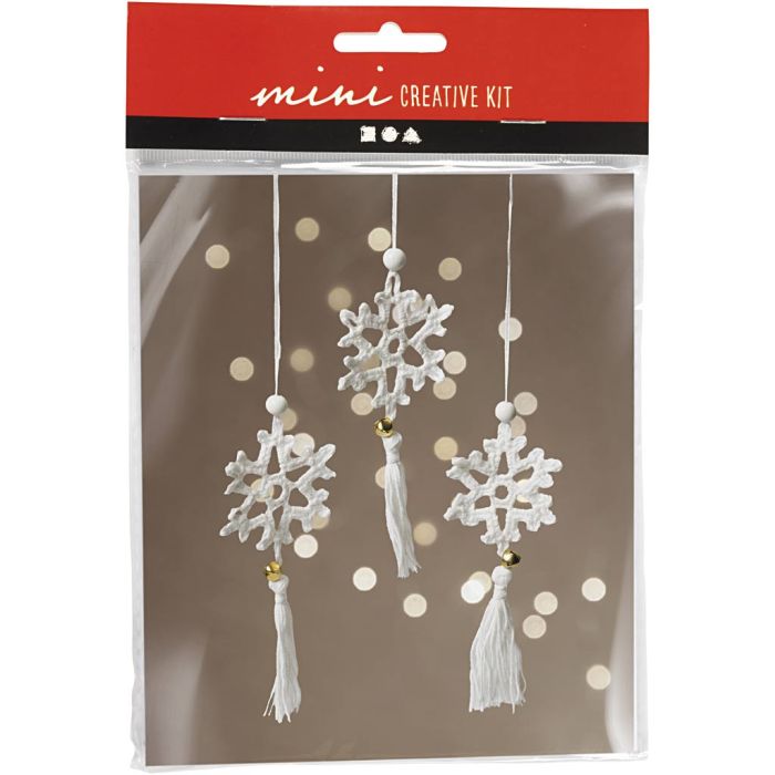 Mini Kit DIY Crochet, flocon de neige, blanc, 1 Pq.